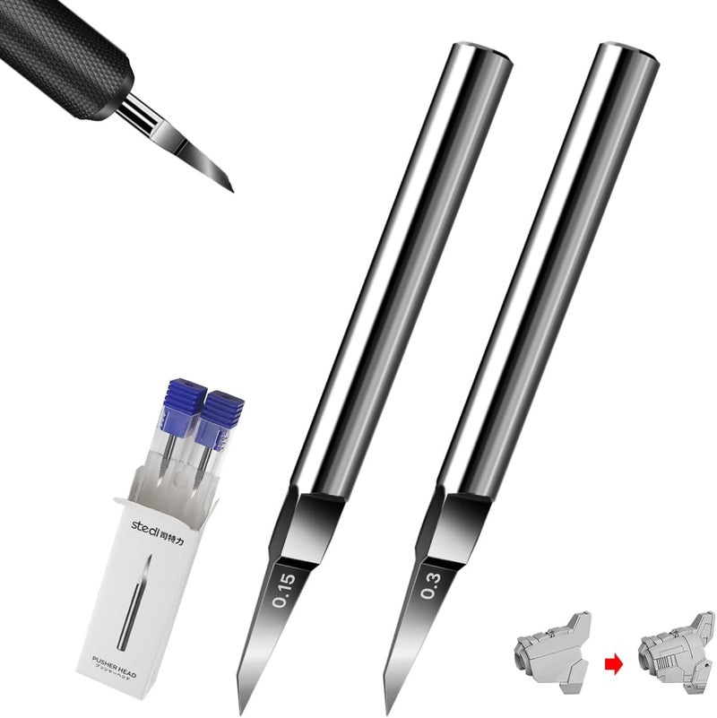 Stedi Model Scriber Blades,Tungsten steel Blades,0.15+0.3mm Size,for Modeling Hobby,RG Scale Model,Gundam Model Kit,for Scribing line, Engraved,Panel line,Resin,Scriber Replacement Blades. - Image 1